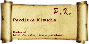 Parditka Klaudia névjegykártya