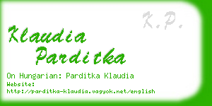 klaudia parditka business card